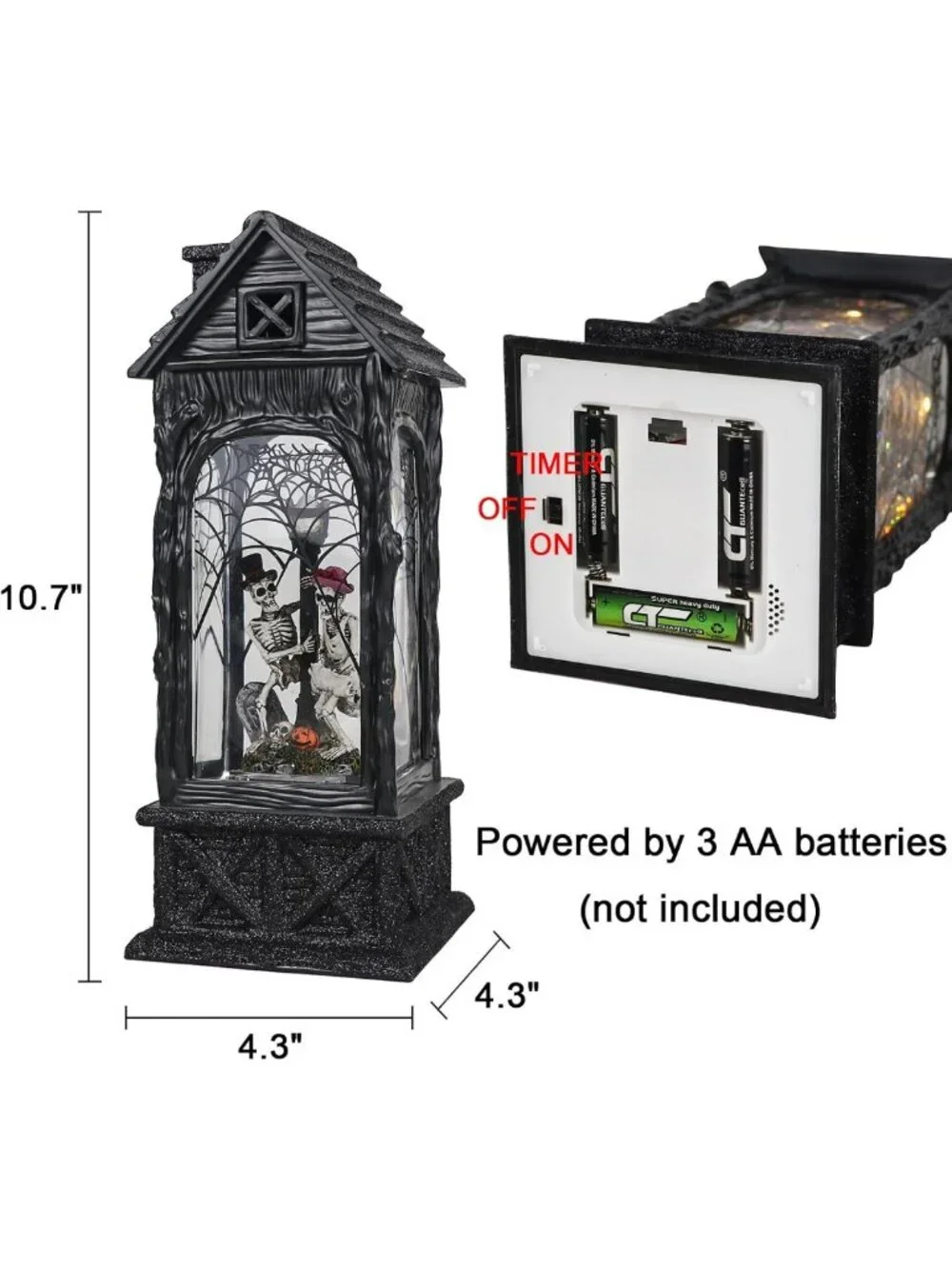 Spooky Halloween Ghost Projection Snow Globe Lantern | Battery Operated, Timer